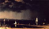 Martin Johnson Heade Canvas Paintings - Thunder Storm on Narragansett Bay